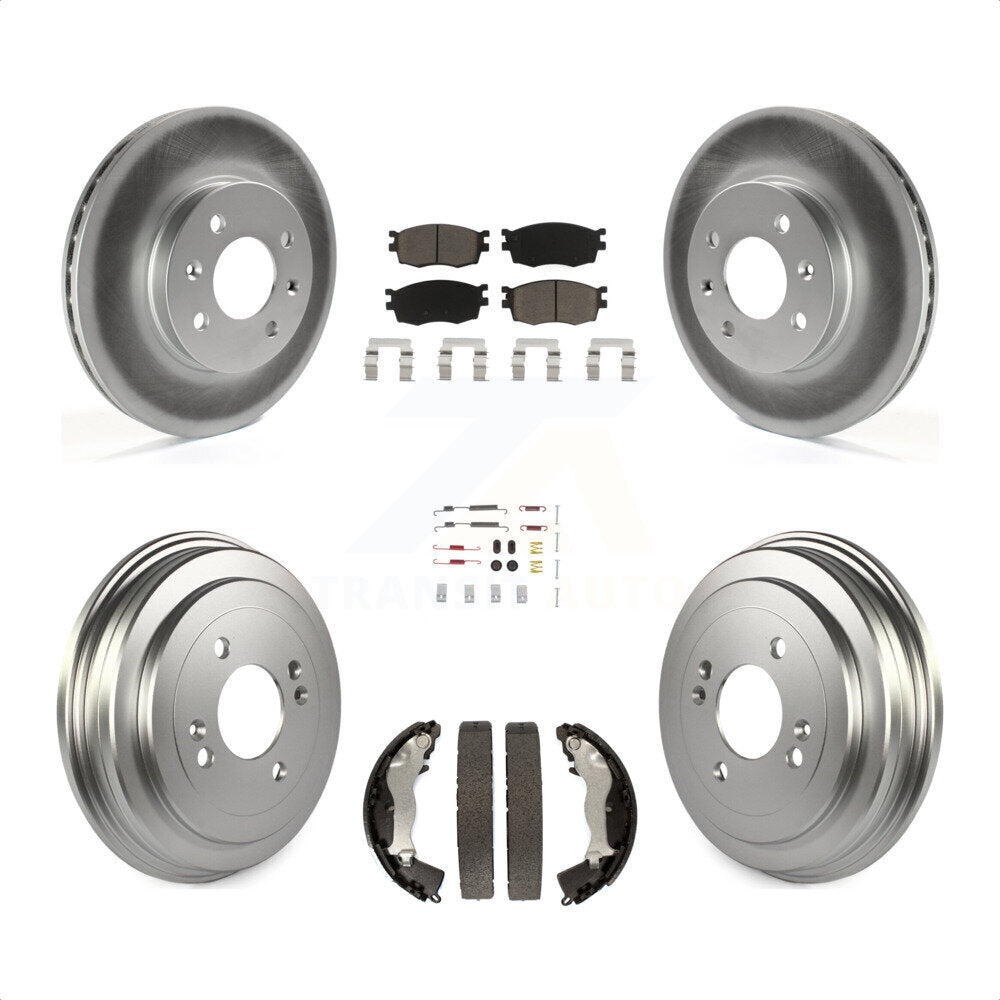 [Avant + Arrière] Kit de disque (revêtu) et plaquette (céramique) de frein pour Hyundai Accent Kia Rio Rio5 KGC-101927 par Transit Auto