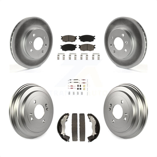 [Avant + Arrière] Kit de disque (revêtu) et plaquette (céramique) de frein pour Hyundai Accent Kia Rio Rio5 KGC-101927 par Transit Auto