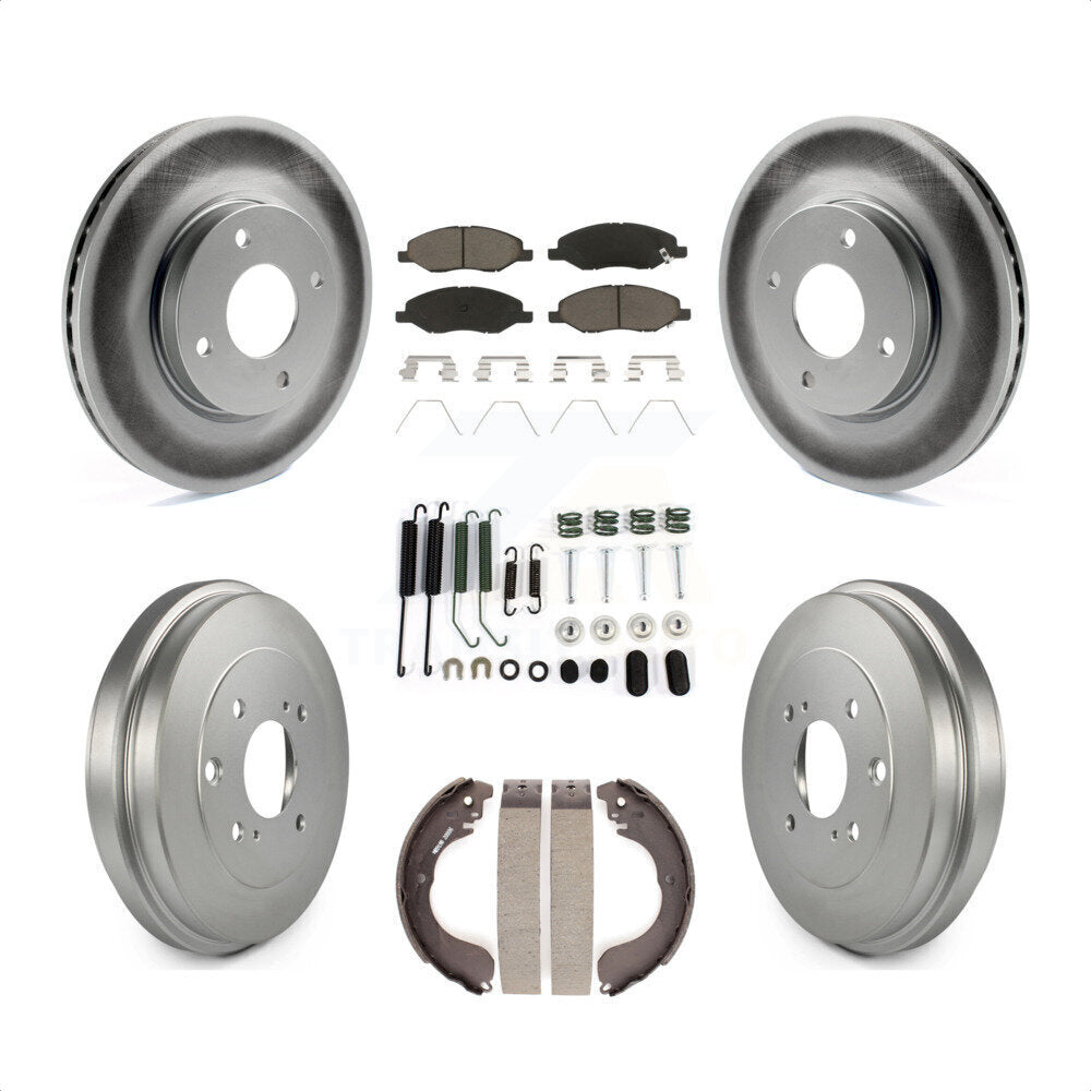 [Avant + Arrière] Kit de disque (revêtu) et plaquette (céramique) de frein pour 2008 Nissan Versa 4-Wheel ABS KGC-101930 par Transit Auto