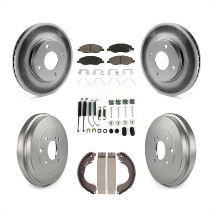 [Avant + Arrière] Kit de disque (revêtu) et plaquette (céramique) de frein pour 2008 Nissan Versa 4-Wheel ABS KGC-101930 par Transit Auto