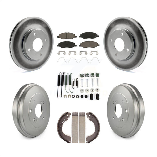 [Avant + Arrière] Kit de disque (revêtu) et plaquette (céramique) de frein pour 2008 Nissan Versa 4-Wheel ABS KGC-101930 par Transit Auto