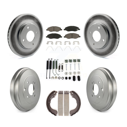 [Avant + Arrière] Kit de disque (revêtu) et plaquette (céramique) de frein pour 2008 Nissan Versa 4-Wheel ABS KGC-101930