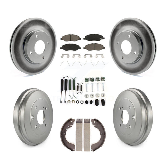 [Avant + Arrière] Kit de disque (revêtu) et plaquette (céramique) de frein pour 2008 Nissan Versa 4-Wheel ABS KGC-101930