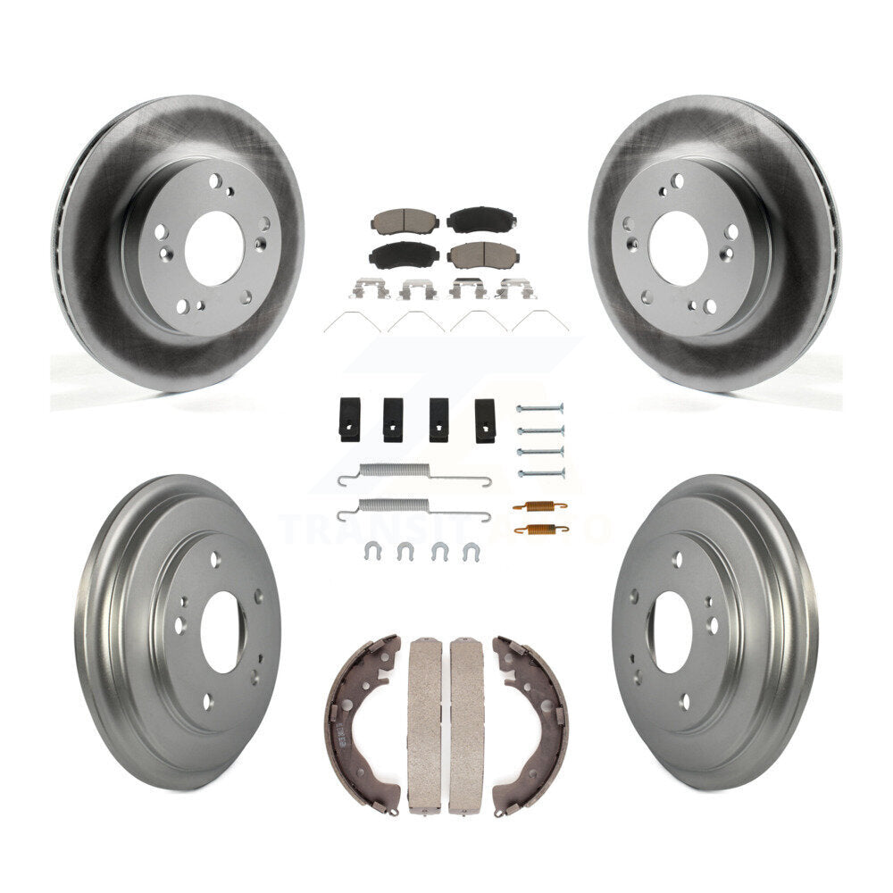 [Avant + Arrière] Kit de disque (revêtu) et plaquette (céramique) de frein pour 2015 Honda Civic LX avec Manual transmission KGC-101941