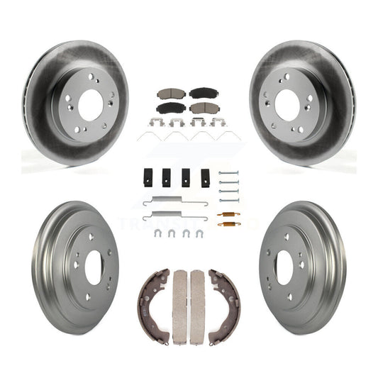 [Avant + Arrière] Kit de disque (revêtu) et plaquette (céramique) de frein pour 2015 Honda Civic LX avec Manual transmission KGC-101941