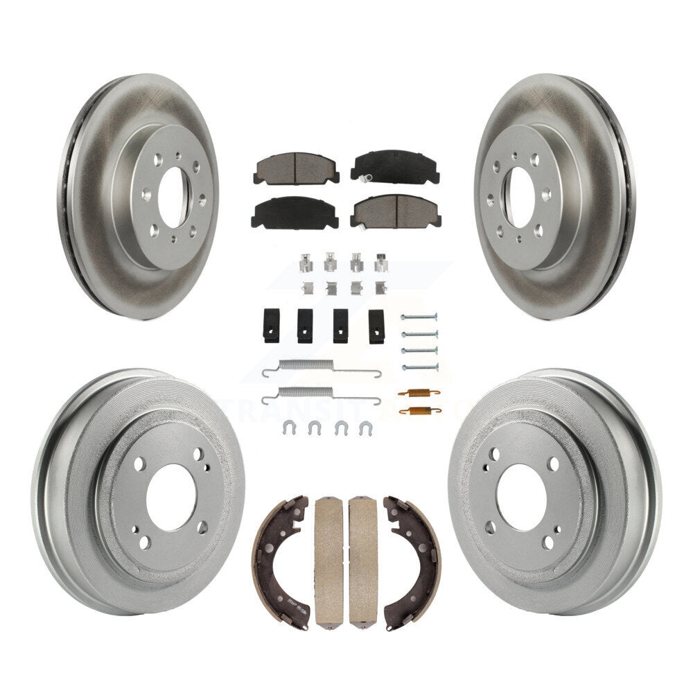 [Avant + Arrière] Kit de disque (revêtu) et plaquette (céramique) de frein pour 1997 Honda Civic LX avec 4-Wheel ABS KGC-101944