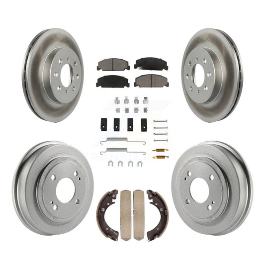 [Avant + Arrière] Kit de disque (revêtu) et plaquette (céramique) de frein pour 1997 Honda Civic LX avec 4-Wheel ABS KGC-101944