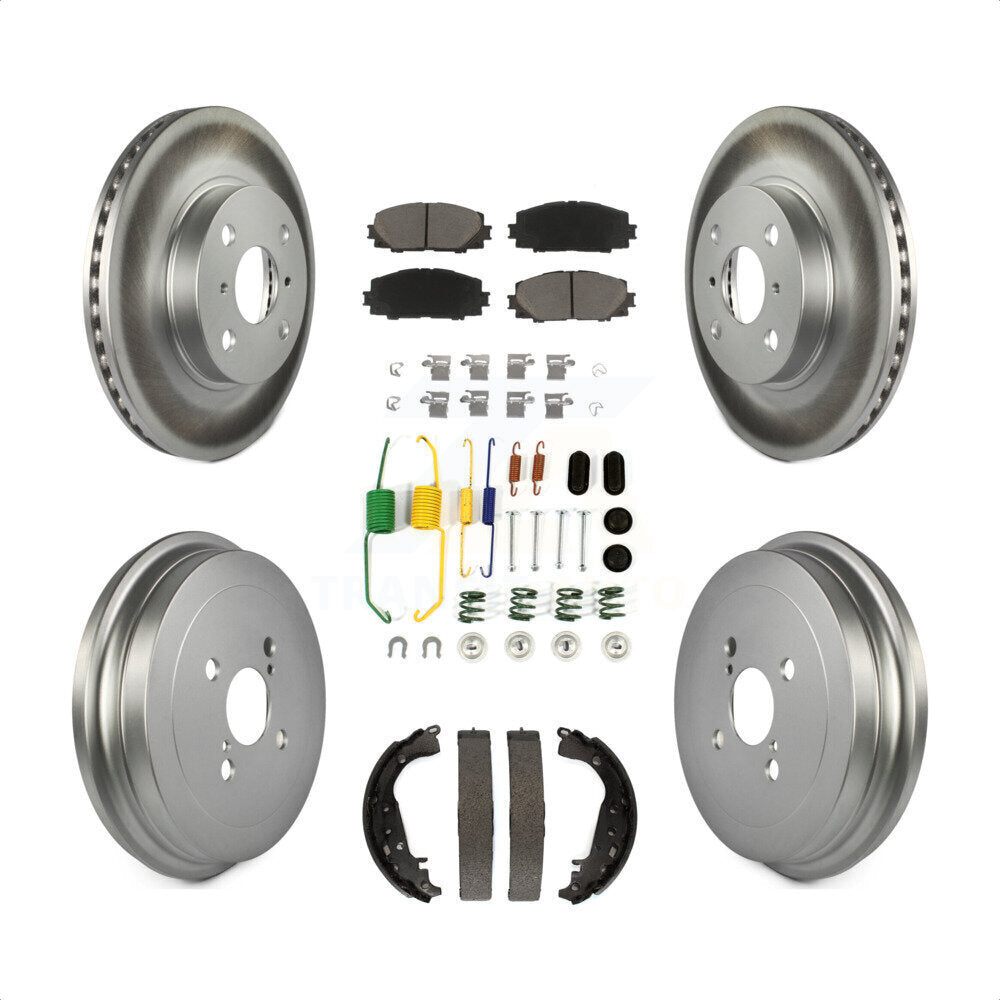 [Avant + Arrière] Kit de disque (revêtu) et plaquette (céramique) de frein pour Toyota Yaris KGC-101950 par Transit Auto