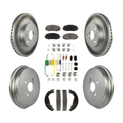 [Avant + Arrière] Kit de disque (revêtu) et plaquette (céramique) de frein pour Toyota Yaris KGC-101950 par Transit Auto