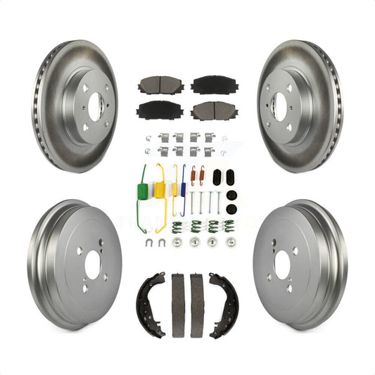 [Avant + Arrière] Kit de disque (revêtu) et plaquette (céramique) de frein pour Toyota Yaris KGC-101950 par Transit Auto