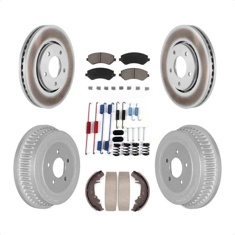 [Avant + Arrière] Kit de disque (revêtu) et plaquette (céramique) de frein pour Dodge Chrysler Town & Country Grand Caravan Voyager KGC-101952 par Transit Auto