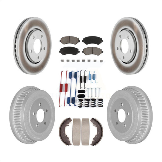 [Avant + Arrière] Kit de disque (revêtu) et plaquette (céramique) de frein pour Dodge Chrysler Town & Country Grand Caravan Voyager KGC-101952 par Transit Auto