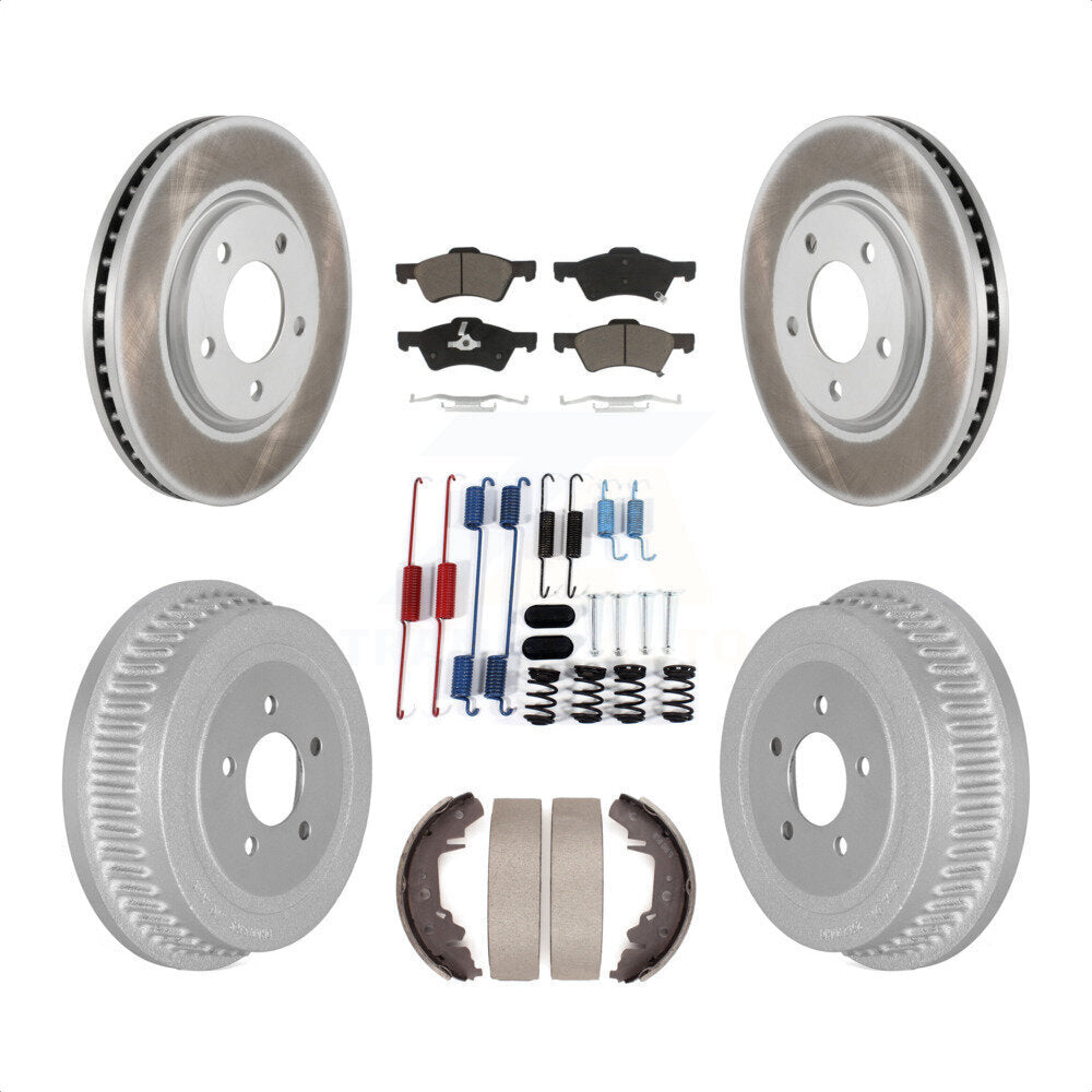 [Avant + Arrière] Kit de disque (revêtu) et plaquette (céramique) de frein pour Dodge Chrysler Town & Country Grand Caravan KGC-101953 par Transit Auto
