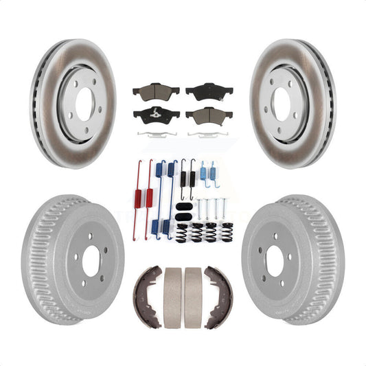 [Avant + Arrière] Kit de disque (revêtu) et plaquette (céramique) de frein pour Dodge Caravan Chrysler Voyager KGC-101955 par Transit Auto