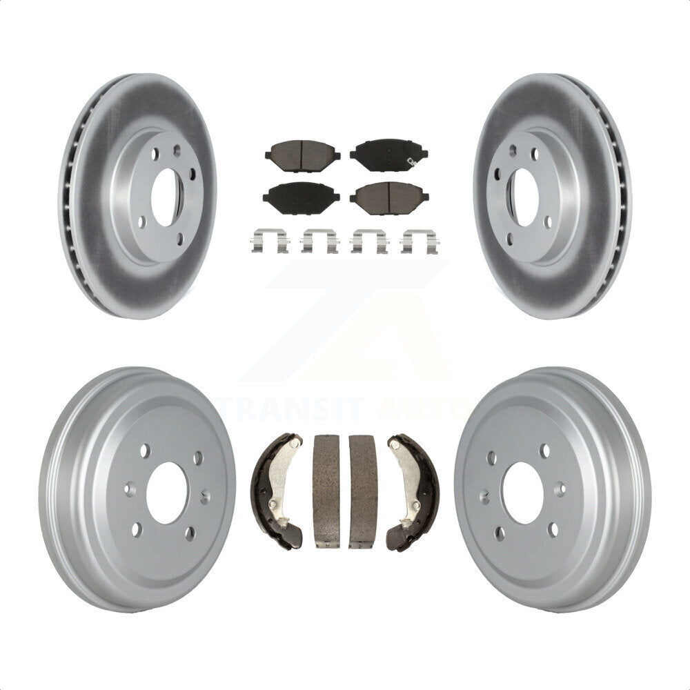 [Avant + Arrière] Kit de disque (revêtu) et plaquette (céramique) de frein pour 2016-2021 Chevrolet Spark KGC-101956 par Transit Auto