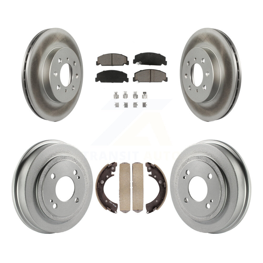 [Avant + Arrière] Kit de disque (revêtu) et plaquette (céramique) de frein pour 1997 Honda Civic LX avec 4-Wheel ABS KGC-101971