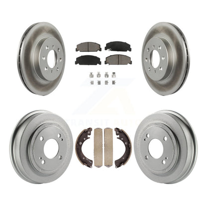 [Avant + Arrière] Kit de disque (revêtu) et plaquette (céramique) de frein pour 1997 Honda Civic LX avec 4-Wheel ABS KGC-101971