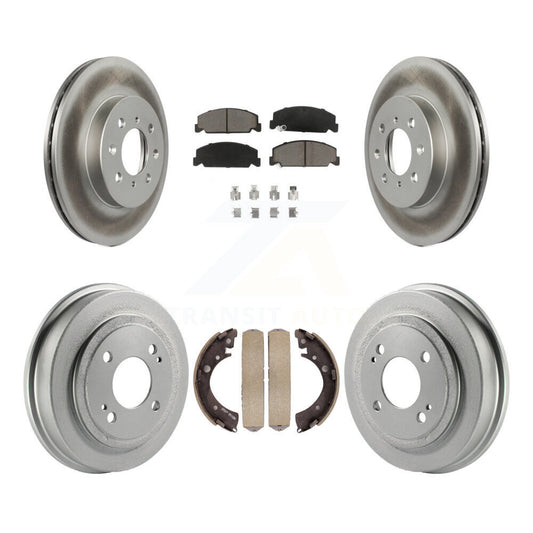 [Avant + Arrière] Kit de disque (revêtu) et plaquette (céramique) de frein pour 1997 Honda Civic LX avec 4-Wheel ABS KGC-101971