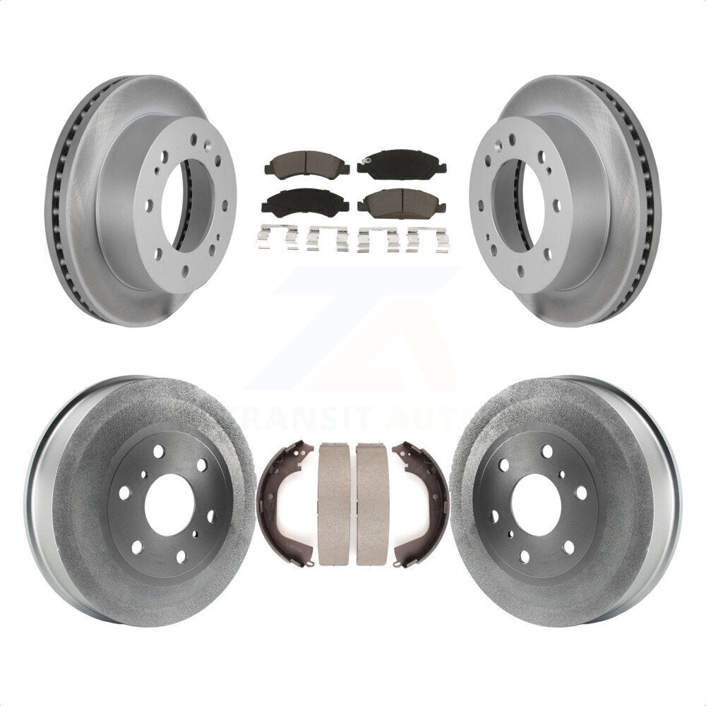[Avant + Arrière] Kit de disque (revêtu) et plaquette (céramique) de frein pour 2011 Chevrolet Silverado 1500 Hybrid KGC-101976 par Transit Auto