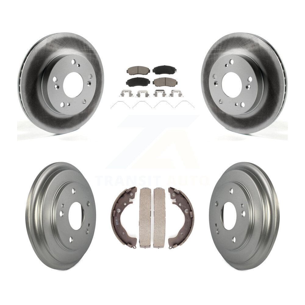 [Avant + Arrière] Kit de disque (revêtu) et plaquette (céramique) de frein pour 2015 Honda Civic LX avec Manual transmission KGC-101986