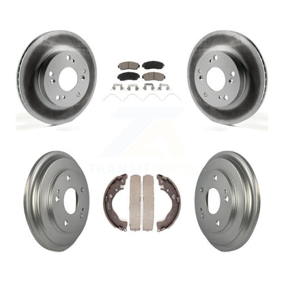[Avant + Arrière] Kit de disque (revêtu) et plaquette (céramique) de frein pour 2015 Honda Civic LX avec Manual transmission KGC-101986