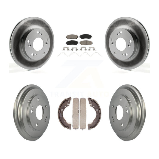 [Avant + Arrière] Kit de disque (revêtu) et plaquette (céramique) de frein pour 2015 Honda Civic LX avec Manual transmission KGC-101986