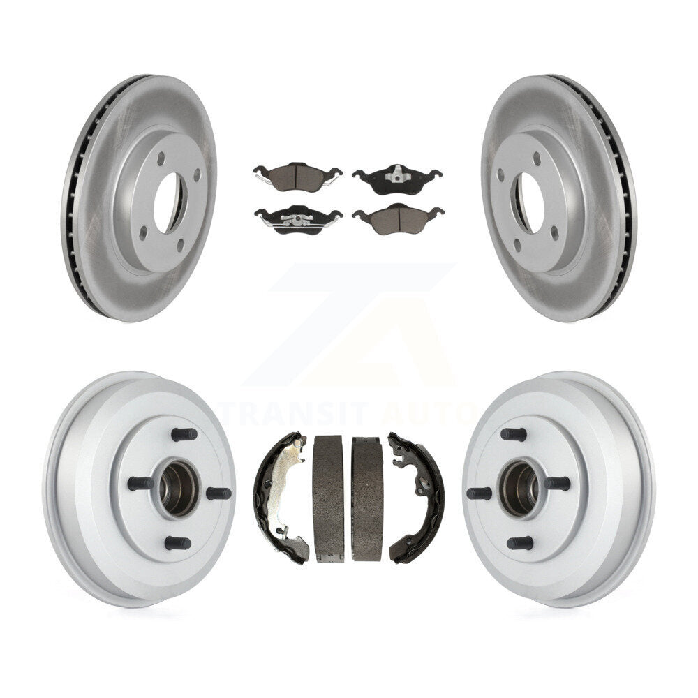 [Avant + Arrière] Kit de disque (revêtu) et plaquette (céramique) de frein pour Ford Focus Wheel Bearing Includes KGC-101987