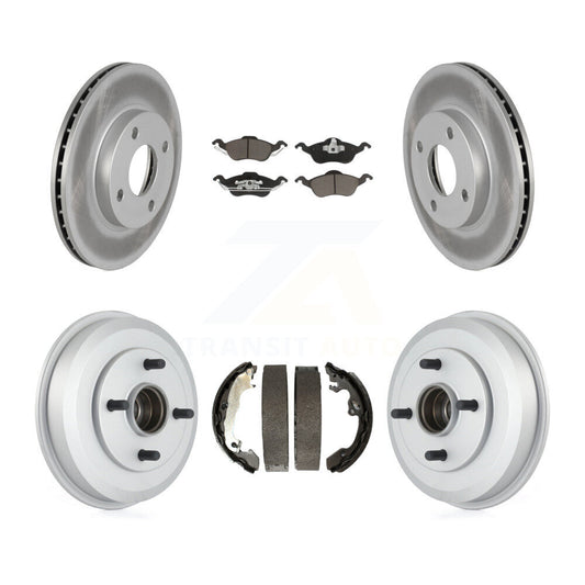 [Avant + Arrière] Kit de disque (revêtu) et plaquette (céramique) de frein pour Ford Focus Wheel Bearing Includes KGC-101987