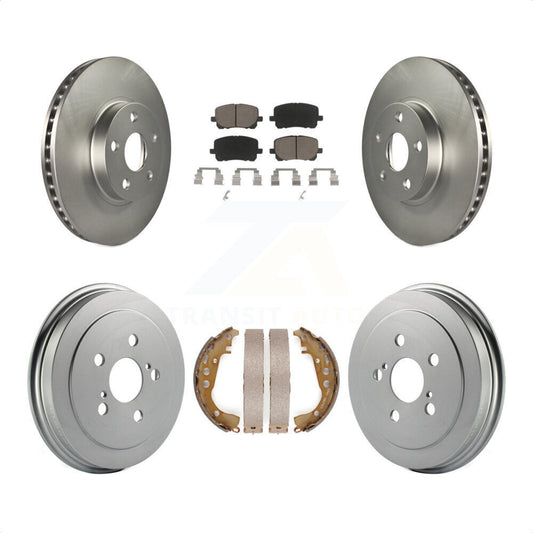 [Avant + Arrière] Kit de disque (revêtu) et plaquette (céramique) de frein pour Toyota Corolla KGC-101990 par Transit Auto