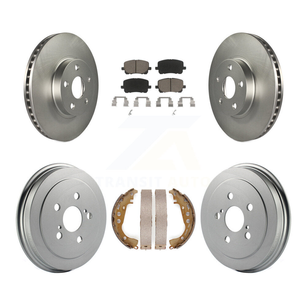 [Avant + Arrière] Kit de disque (revêtu) et plaquette (céramique) de frein pour Toyota Corolla KGC-101990