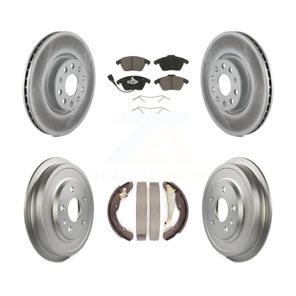 [Avant + Arrière] Kit de disque (revêtu) et plaquette (céramique) de frein pour Volkswagen Jetta Beetle avec 312mm Diameter Rotor KGC-101994