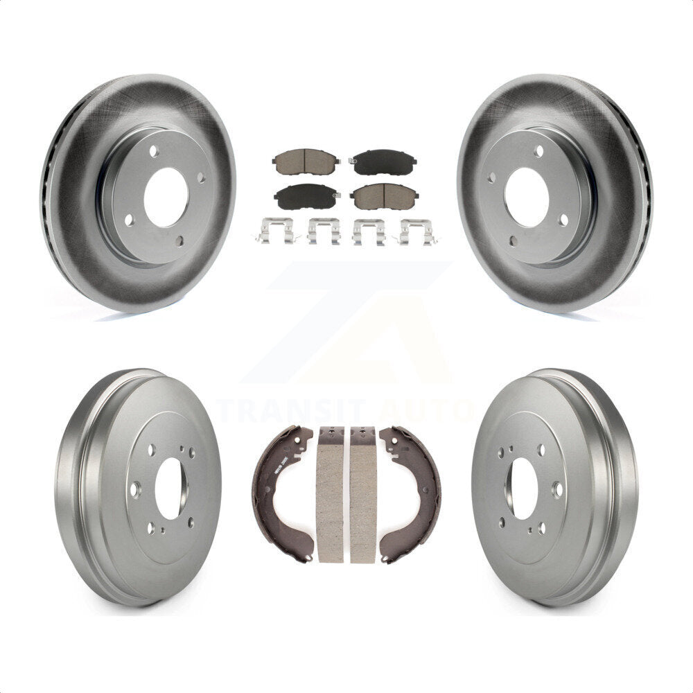 [Avant + Arrière] Kit de disque (revêtu) et plaquette (céramique) de frein pour Nissan Sentra Versa Cube KGC-102000 par Transit Auto