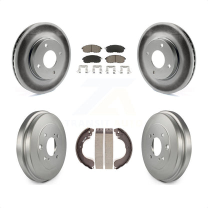 [Avant + Arrière] Kit de disque (revêtu) et plaquette (céramique) de frein pour Nissan Sentra Versa Cube KGC-102000 par Transit Auto