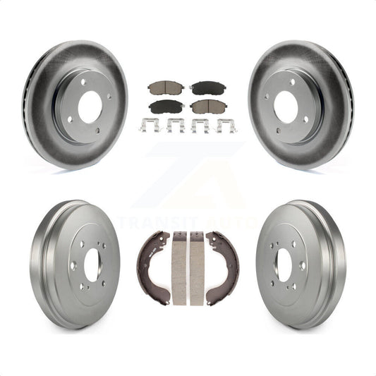 [Avant + Arrière] Kit de disque (revêtu) et plaquette (céramique) de frein pour Nissan Sentra Versa Cube KGC-102000 par Transit Auto