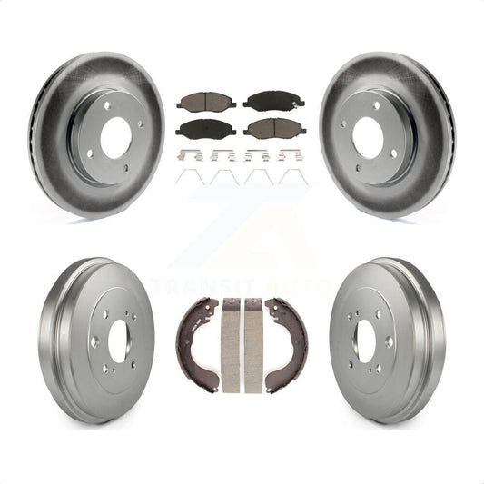[Avant + Arrière] Kit de disque (revêtu) et plaquette (céramique) de frein pour 2008 Nissan Versa 4-Wheel ABS KGC-102001 par Transit Auto
