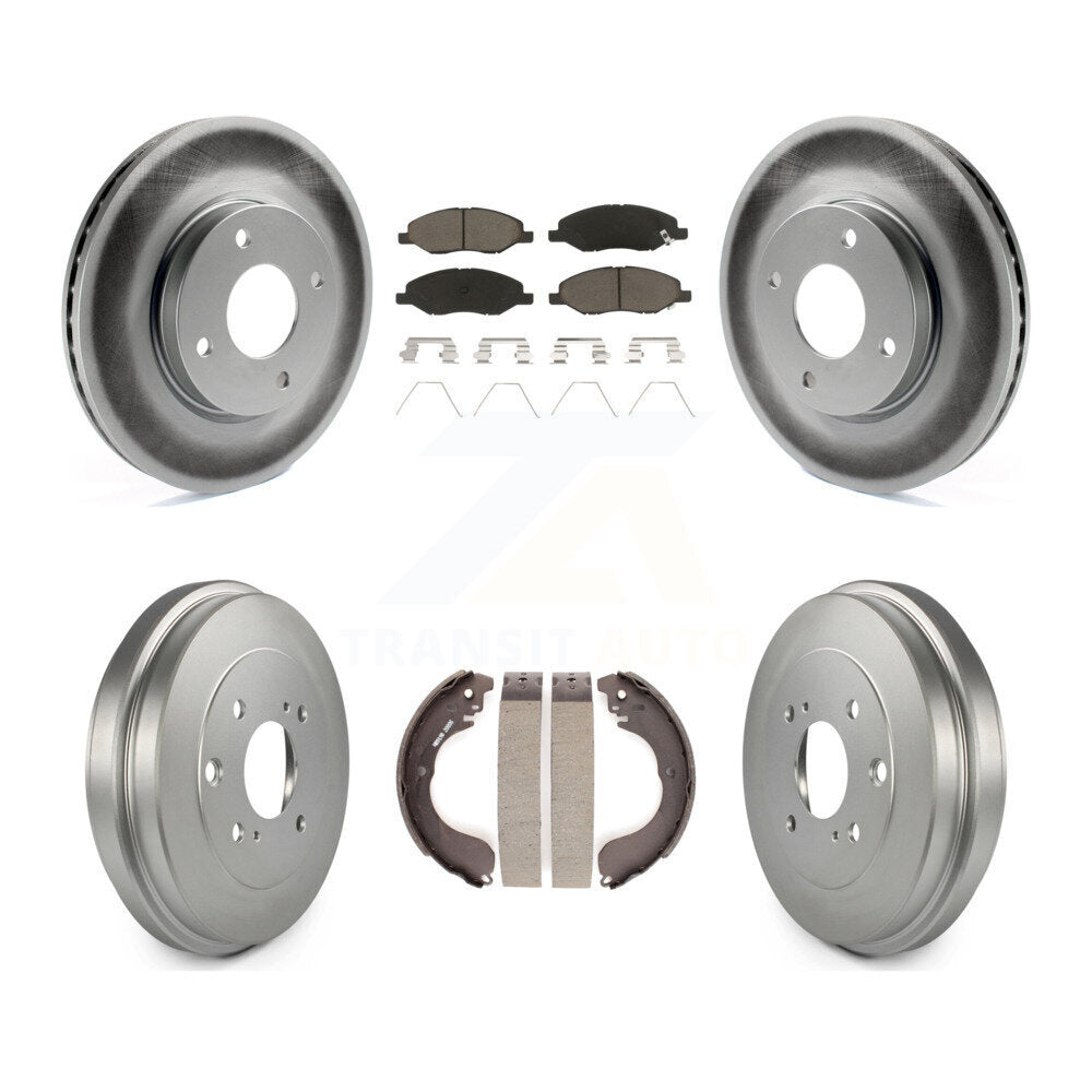 [Avant + Arrière] Kit de disque (revêtu) et plaquette (céramique) de frein pour 2008 Nissan Versa 4-Wheel ABS KGC-102001