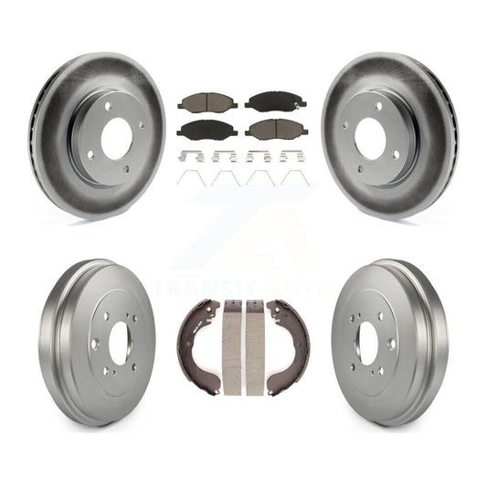 [Avant + Arrière] Kit de disque (revêtu) et plaquette (céramique) de frein pour 2008 Nissan Versa 4-Wheel ABS KGC-102001