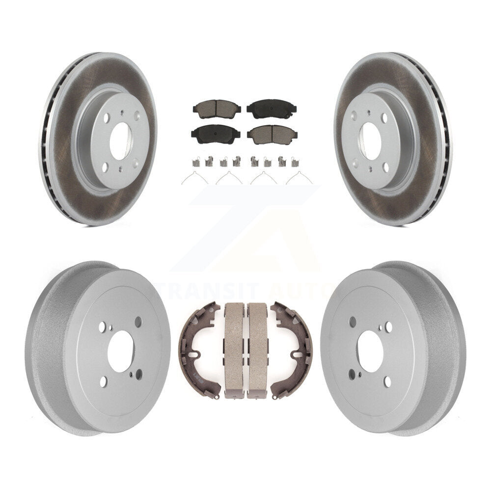 [Avant + Arrière] Kit de disque (revêtu) et plaquette (céramique) de frein pour 1993-1997 Toyota Corolla Geo Prizm KGC-102006