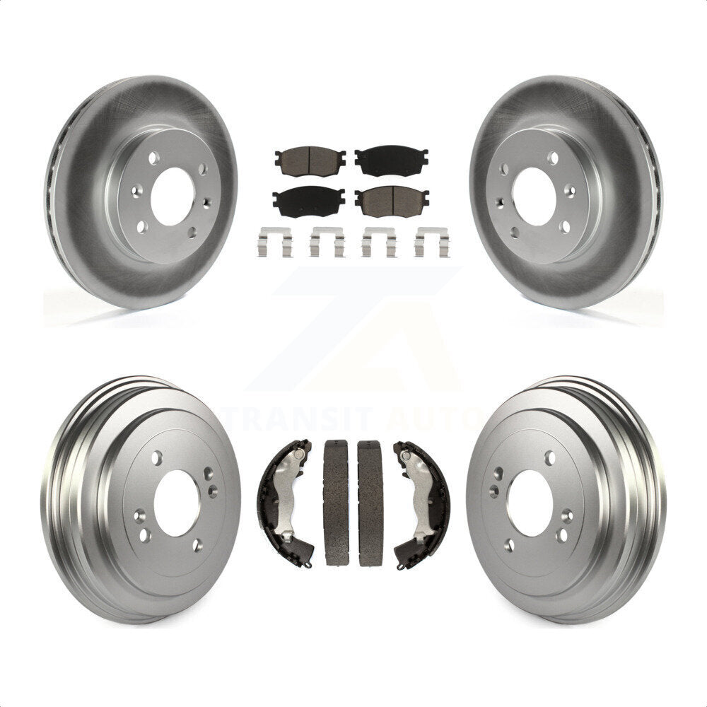 [Avant + Arrière] Kit de disque (revêtu) et plaquette (céramique) de frein pour Hyundai Accent Kia Rio Rio5 KGC-102008 par Transit Auto