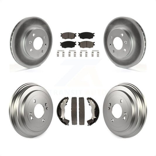 [Avant + Arrière] Kit de disque (revêtu) et plaquette (céramique) de frein pour Hyundai Accent Kia Rio Rio5 KGC-102008 par Transit Auto