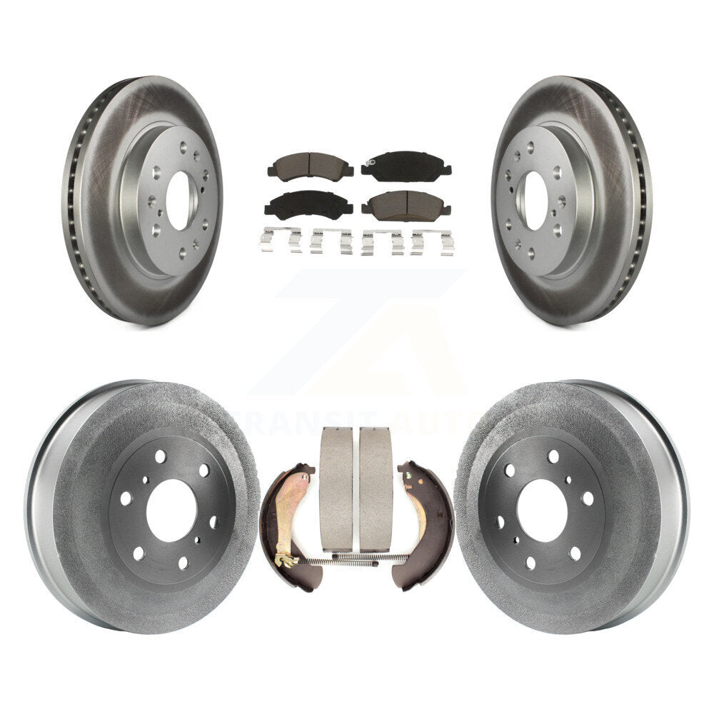 [Avant + Arrière] Kit de disque (revêtu) et plaquette (céramique) de frein pour 2009 Chevrolet Silverado 1500 GMC Sierra Except Vehicles Using Hold Down Pins KGC-102009