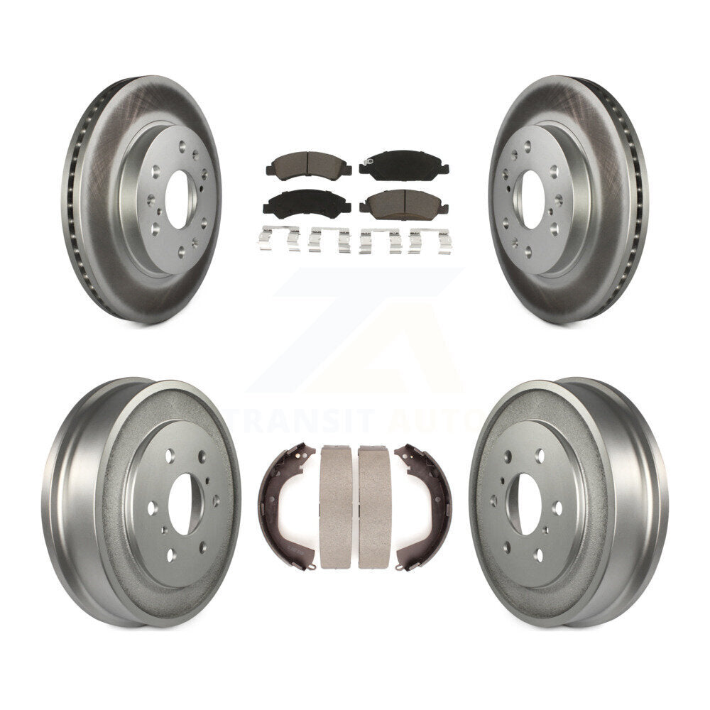 [Avant + Arrière] Kit de disque (revêtu) et plaquette (céramique) de frein pour 2008 Chevrolet Silverado 1500 GMC Sierra avec Vehicles Using Hold Down Pins KGC-102010