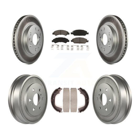 [Avant + Arrière] Kit de disque (revêtu) et plaquette (céramique) de frein pour 2008 Chevrolet Silverado 1500 GMC Sierra avec Vehicles Using Hold Down Pins KGC-102010