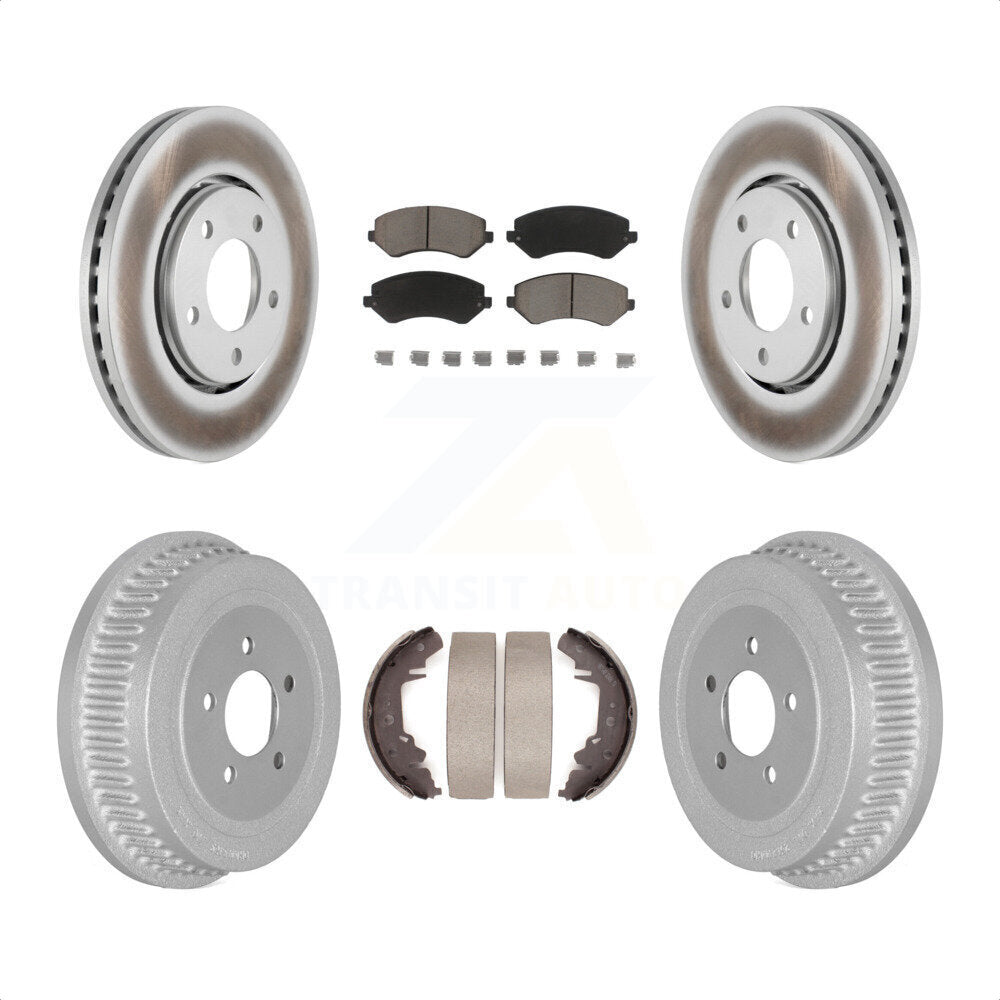 [Avant + Arrière] Kit de disque (revêtu) et plaquette (céramique) de frein pour Dodge Chrysler Town & Country Grand Caravan Voyager KGC-102015 par Transit Auto
