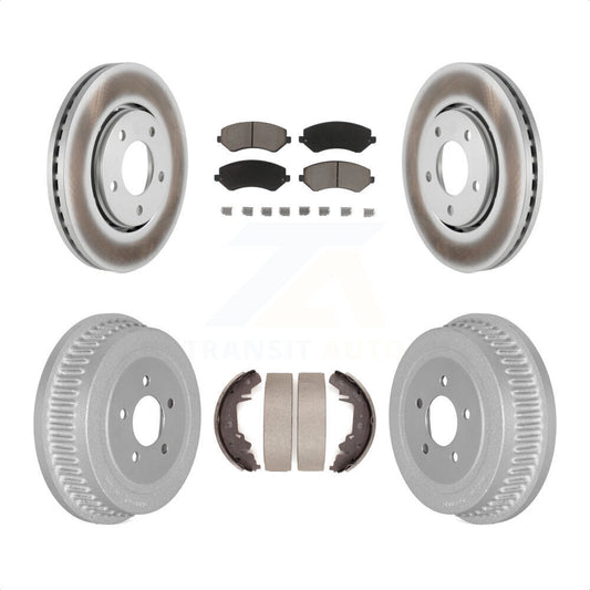 [Avant + Arrière] Kit de disque (revêtu) et plaquette (céramique) de frein pour Dodge Chrysler Town & Country Grand Caravan Voyager KGC-102015 par Transit Auto