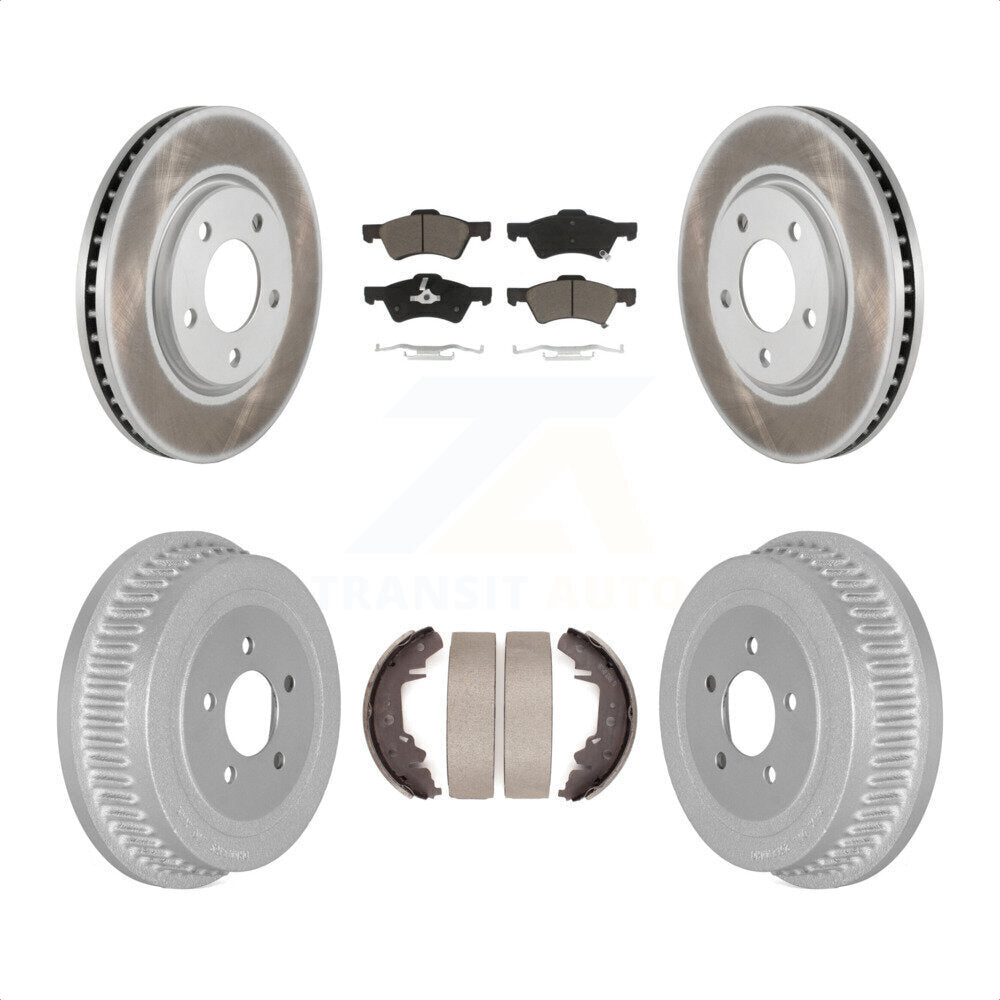 [Avant + Arrière] Kit de disque (revêtu) et plaquette (céramique) de frein pour Dodge Chrysler Town & Country Grand Caravan KGC-102016 par Transit Auto
