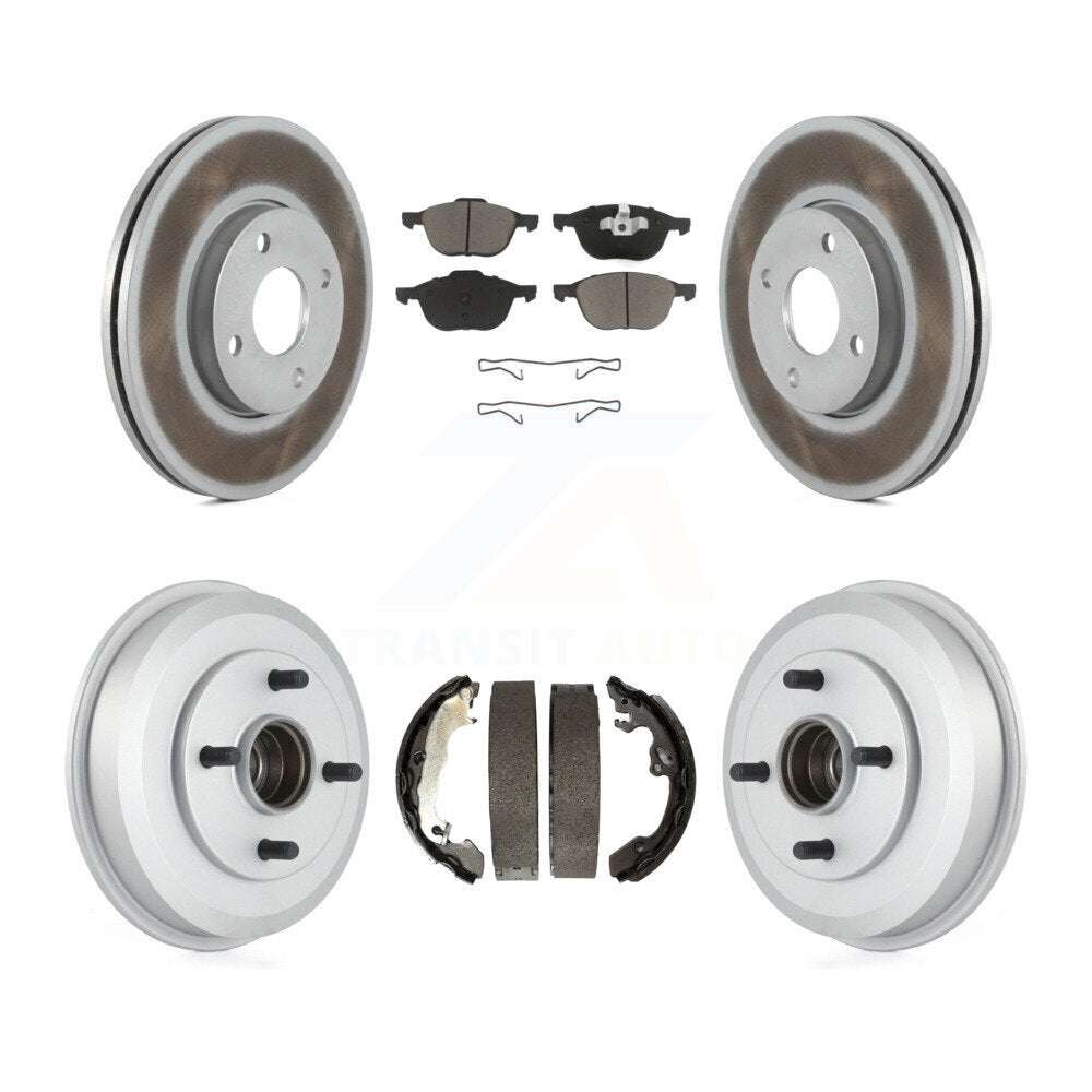 [Avant + Arrière] Kit de disque (revêtu) et plaquette (céramique) de frein pour 2005-2007 Ford Focus Wheel Bearing Includes KGC-102019