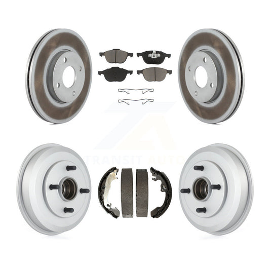 [Avant + Arrière] Kit de disque (revêtu) et plaquette (céramique) de frein pour 2005-2007 Ford Focus Wheel Bearing Includes KGC-102019