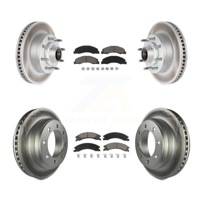 [Avant + Arrière] Kit de disque (revêtu) et plaquette (céramique) de frein pour Ford E-350 Super Duty E-250 E-150 Econoline KGC-102024