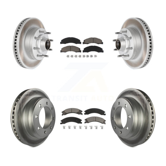 [Avant + Arrière] Kit de disque (revêtu) et plaquette (céramique) de frein pour Ford E-350 Super Duty E-250 E-150 Econoline KGC-102024